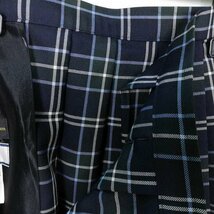 1円 スクールスカート 大きいサイズ 冬物 w80-丈52 チェック 鹿児島高校 プリーツ 学生服 制服 女子 中古 HK9348_画像4