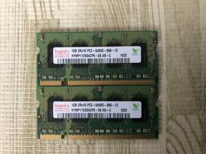 HYNIX Note PC for memory PC2-6400 1GB×2 sheets total 2GB