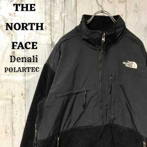 美品US規格ノースフェイスデナリジャケット黒ブラック刺繍ロゴ2Lポーラテック