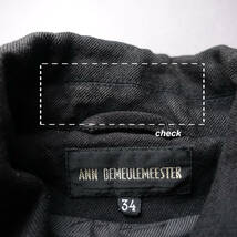 ANN DEMEULEMEESTER/アンドゥムルメステール/34/イタリア製/ウール/シルク/リネン/ジャケット/ブラック/黒/レディース/腰ベルト/コート_画像10