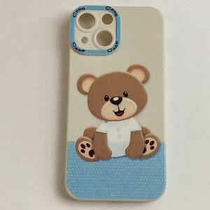 新品　送料無料 iphoneケース　iPhone13mini かわいいクマ 熊　ベアー　キャラクター シリコンケース ソフトケース メルヘン