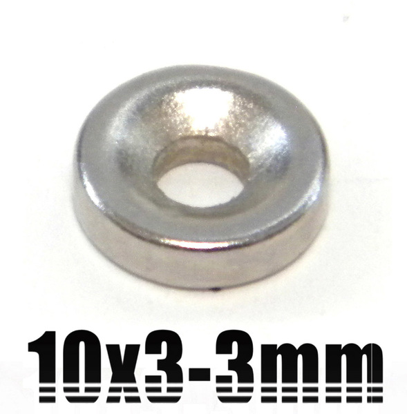 ★ ネオジウム 超強力 磁石 ★ 直径 10mm（厚さ3mm 穴3mm）【10個】