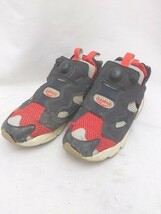 Reebok リーボック ローカットスニーカー INSTAPUMPFURY FU1571 左ポンプ破損 25cm ブラック レッド メンズ 1206000007998_画像1