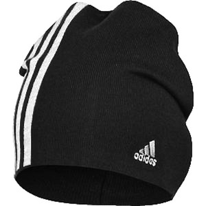 [ новый товар ]adidas ESS 3 полоса вязаный Beanie [39: чёрный | пепел ]OSFZ 54~57cm Adidas вязаная шапка 