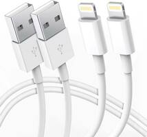 USB-A to Lightning ケーブル iPhone充電ケーブル 1.8M2本セット 最大2.4A 急速充電 usb ライトニング充電ケーブル iphone ケーブル_画像1