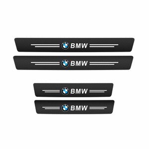 適合BMW ドア スカッフプレート サイドステップガード 車の炭素繊維 ドアガードステッカー（4枚 1台分)