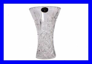 ●美品 ヴィンテージ BOHEMIA GLASS ボヘミアグラス クリスタル ガラス グラス フラワーベース花瓶 花器 チェコ製 アンティーク Z3255