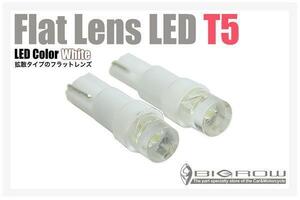LED T5 白LED T5ウエッジ球 超拡散 フラットレンズ 白（送料無料）