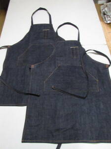  free shipping 221224 hand made Denim apron cell bichi normal size 2 pieces set 