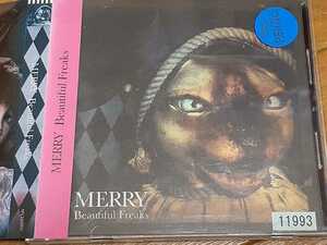 メリー CD MERRY 　Beautiful Freaks　ビジュアル系　バンド　レンタル盤　帯 16曲収録 オマケ LIVE CD Merry many days 横浜 ゆうメール