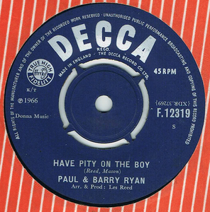 ●PAUL & BARRY RYAN / HAVE PITY ON THE BOY / THERE YOU GO [UK 45 ORIGINAL 7inch シングル MOD ノーザン BEAT 試聴]