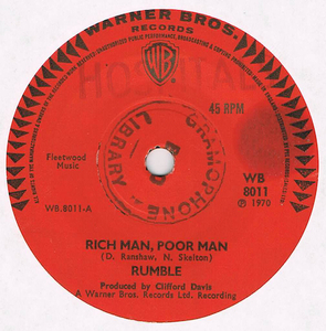 ●RUMBLE / RICH MAN, POOR MAN [UK 45 ORIGINAL 7inch シングル サイケ 試聴]
