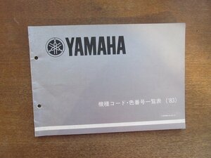 2212CS●「ヤマハ YAMAHA 機種コード・色番号一覧表 パーツカタログ 第1版」1983昭和58.10●ヤマハ発動機株式会社