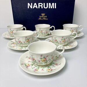NARUMI ナルミ カップ&ソーサー セット 6客 ボーンチャイナ 花柄 B122206-93