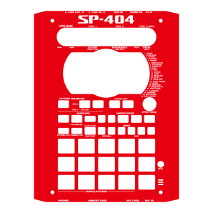 ローランド SP-404 カスタムスキン 赤 白文字 サンプラー スキンシール ステッカー Roland SP-404 カバー本体は付属しませんの画像1