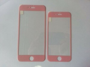 送料無料★新iPhone6s plus用 保護シール フィルム カバー 強化 ガラス フィルム ピンク★在庫赤字処分