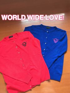 WORLD WIDE LOVE!ワールドワイドラブ！ニットセーター　2枚セット　レッド　ブルー