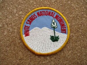 80s ホワイトサンズ国定記念物WHITE SANDS NATIONAL MONUMENT白い砂丘ワッペン/アメリカUSAスーベニア観光アップリケpatchパッチ D5