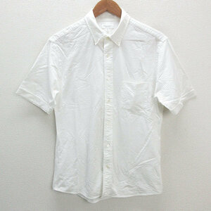 y# United Arrows /UNITED ARROWS B&Y stretch short sleeves BD shirt # white [ men's L]MENS/32[ used ]