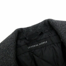 ＊シップス/SHIPS GENERAL SUPPLYメルトンウールピーコートJKT■灰【M】MENS/細身【中古】■_画像2