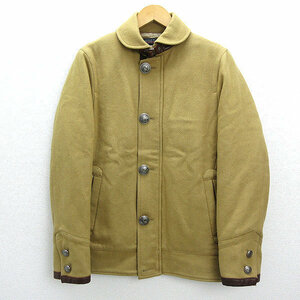 ☆☆ モルガン/MORGAN ラウンドカラー ウールジャケットJKT【M】ベージュMENS/126【中古】■