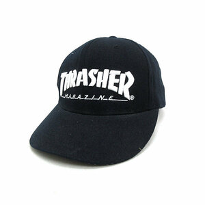 X★ スラッシャー/THRASHER ロゴ刺繍 スナップバックキャップ CAP 帽子/紺MENS/38【中古】■