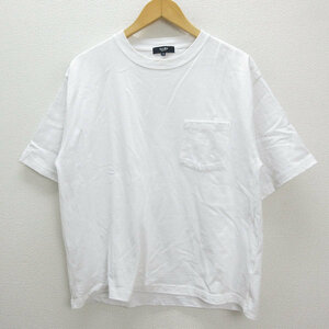 * Beams /BEAMS HEART big Silhouette pocket T-shirt * white [ men's S] MENS/30[ used ]#