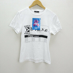 ◆ ディーゼル/DIESEL ビッグプリント半袖Tシャツ ◆ 白 【メンズXS】MENS/レディース可/50【中古】■