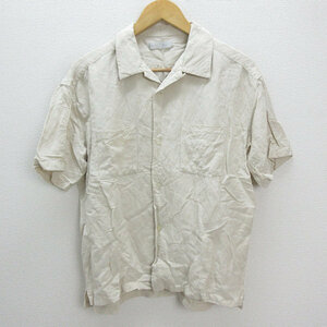 X★ アーバンリサーチ/URBAN RESERCH SENSE OF PLACE ビッグシルエット 半袖オープンカラーシャツ/麻素材【M】MENS/70【中古】■