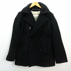 02 ■ Transcontinenz/Transcontinents Melton Wool Pee Court/P Coat/Black Mens/77 [используется] ■