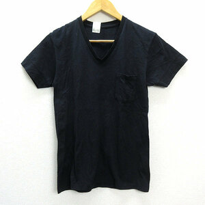 y■エヌハリ/N.HOOLYWOOD Vネック ポケットTシャツ■黒【36】MENS/細身121【中古】■