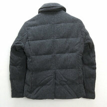 k■ユナイテッドアローズ/UNITED ARROWS B&Y ダブルボタンダウンジャケット Pコート【メンズS】灰色グレーMENS/158【中古】■_画像2