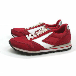 y■【24.5cm】ブルックス/BROOKS HERITAGEヘリテージ WOMEN CHARIOT True Red/Whiteスニーカー■赤LADIES/98【中古】■