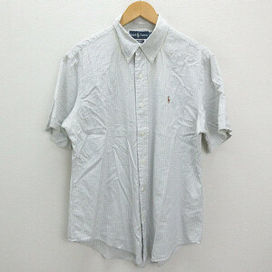 X★ ラルフローレン/RALPH LAUREN グラフチェック柄 半袖BDシャツ【LL】MENS/10【中古】■