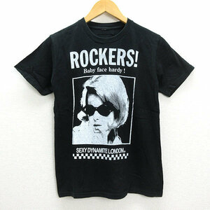 X★ セクシーダイナマイトロンドン/SEXY DYNAMITE LONDON ROCKERS プリントTシャツ【S】黒/89【中古】■