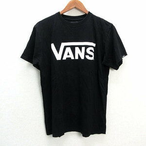 s■バンズ/VANS ビッグロゴプリント 半袖Tシャツ【M】黒/MENS/72【中古】