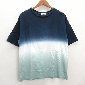 a■ユナイテッドアローズ/UNITED ARROWS B＆Y グラデーション Tシャツ【M】紺白/MENS/44【中古】