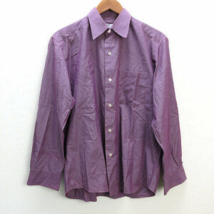 s■日本製■アニエスベー/agnes b. 胸ポケット付き 長袖シャツ【2】紫/MENS/103【中古】