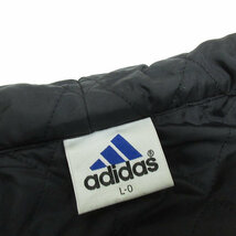 k■90年代■アディダス/adidas フード付き フリースコート/スリーストライプ【L-O】黒/MENS■ 93【中古】_画像2