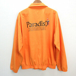 k# Paradiso /Paradiso big Logo Golf jacket / jumper [LL] orange /MENS#76[ used ]