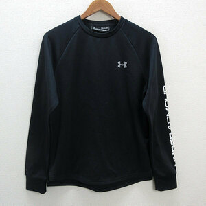 a# Under Armor /UNDER ARMOUR 1319726 Strong DL Fleece Crew флис длинный рукав футболка [SM] чёрный /MENS/34[ б/у ]