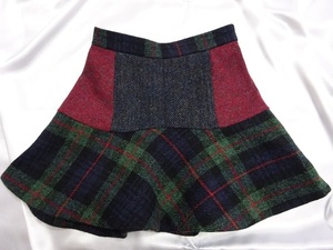 【 ローズバッド ROSEBUD 】　ハリスツイード　スカート　未使用　ミニスカート　