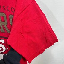 ■ 90s 90年代 ビンテージ USA製 STARTER NFL サンフランシスコ 49ers ロゴプリント 半袖 Tシャツ LARGE レッド アメカジ アメフト ■_画像5