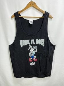 # ACME CLOTHING Warner Bros Looney Tunes Bugs Bunny m Kim ki.tore illustration print tank top old clothes size L black #