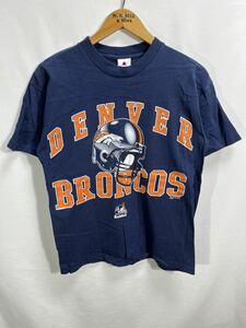 ■ 90s 90年代 USA製 ビンテージ NFL デンバー ブロンコス イラストプリント 半袖 Tシャツ サイズM アメカジ アメフト BRONCOS ■