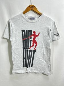 ■ 90s 90年代 USA製 ビンテージ Reebok リーボック イラストプリント 半袖 Tシャツ サイズM グレー アメカジ スポーツ 野球 ■