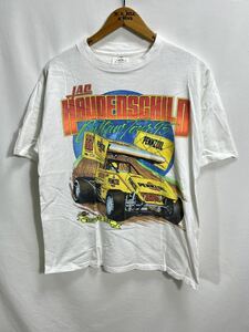 ■ 90s 90年代 USA製 ビンテージ ARIZONA Jac Haudenschild Outlaw Tour '95 プリント Tシャツ レーシング Racing 車 サイズL ■