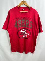 ■ 90s 90年代 ビンテージ USA製 STARTER NFL サンフランシスコ 49ers ロゴプリント 半袖 Tシャツ LARGE レッド アメカジ アメフト ■_画像1