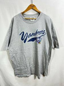 ■ 90s 90年代 ビンテージ Lee SPORT リー スポーツ MLB ヤンキース ロゴイラスト 半袖 Tシャツ サイズXXL 野球 Yankees Wold Series ■