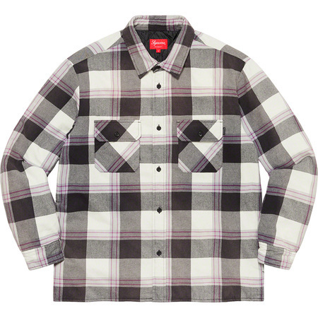 Supreme 20FW Week16 Quilted Flannel Shirt White Small オンライン購入 国内正規 納品書タグ付 キルティングフランネルシャツ 白 Sサイズ